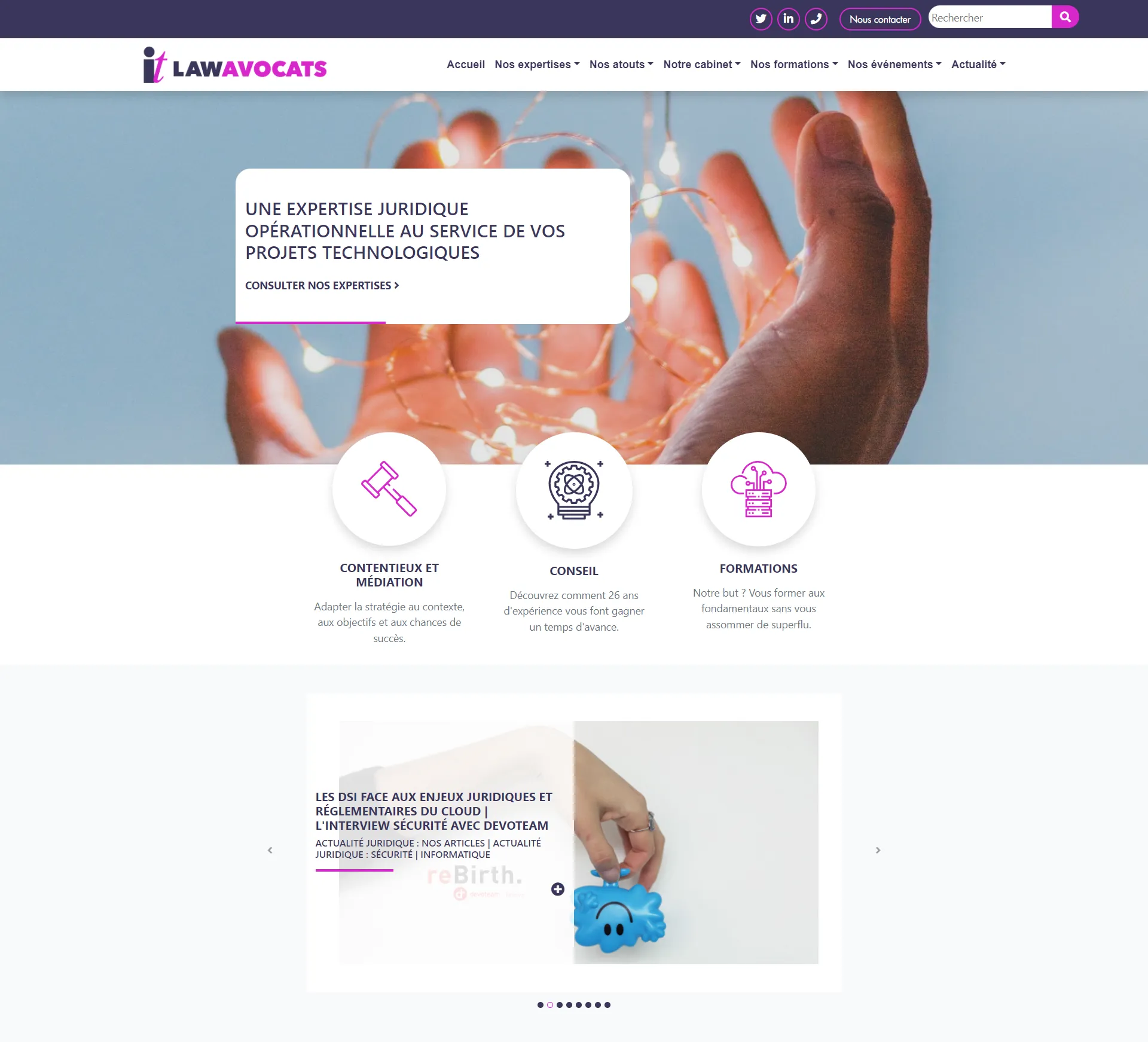 Capture du projet ITlaw avocats