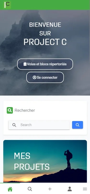 Projet C - carte des lieux d'escalade